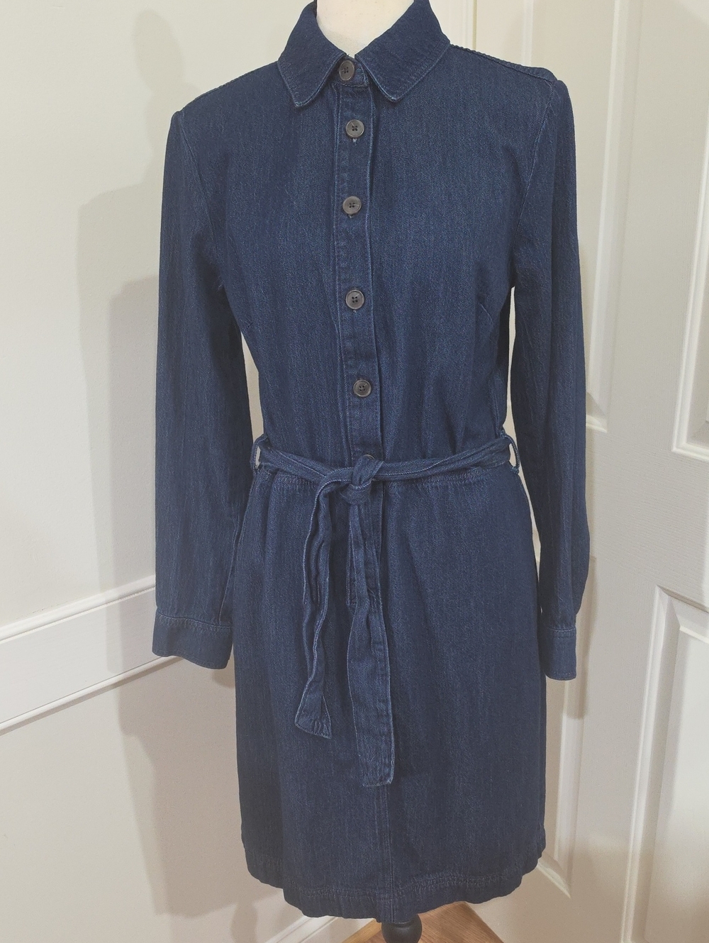 Talbots Dark Wash Denim Belted Shirtdress - Size 4